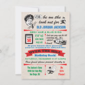 オーバーザヒルポリスコップ誕生日招待状 招待状 (正面)