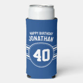 オーバーザヒル誕生日スポーティエイジブルーホワイト スリム缶クーラー (Seltzer正面)