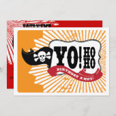 オーバーザヒル誕生日海賊パーティの招待状 招待状 (正面/裏面)