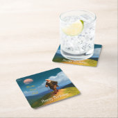 オーバーザヒル誕生日 スクエアペーパーコースター (インサイチュ)