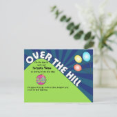 オーバーザヒル50th誕生日招待状カスタマイズ文字 招待状 (スタンド正面)