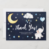 オーバーザムーンエレファントベビーシャワーサンキューカード サンキューカード (正面)