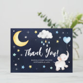 オーバーザムーンエレファントベビーシャワーサンキューカード サンキューカード (スタンド正面)