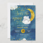 オーバーザムーンエレファントベビーシャワー招待状 招待状 (正面)