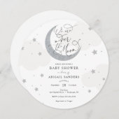 オーバーザムーングレーベビーシャワー招待状 招待状 (正面/裏面)