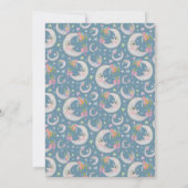 オーバーザムーンスターズフローラピーチティール(緑がかった色)ベビーシャワー 招待状 (裏面)