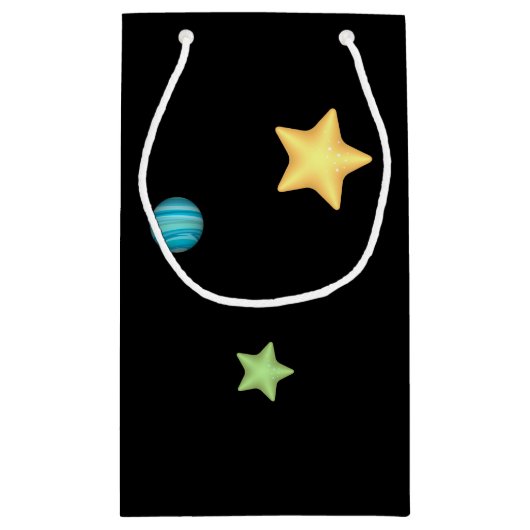 オーバーザムーンスターズプラネットカスタム文字 スモールペーパーバッグ (裏面)