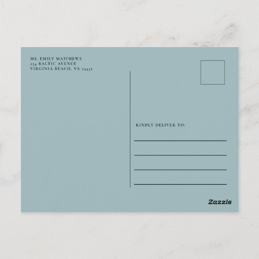 オーバーザムーンスターズ金ゴールドベビーシャワー招待状 ポストカード (裏面)