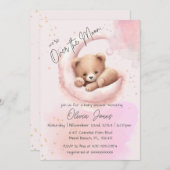 オーバーザムーンテディベアベビーシャワー招待状 招待状 (正面/裏面)