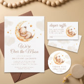 オーバーザムーンテディベアベビーシャワー招待状 招待状