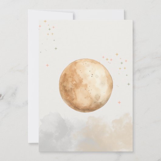 オーバーザムーンテディベアベビーシャワー招待状 招待状 (裏面)