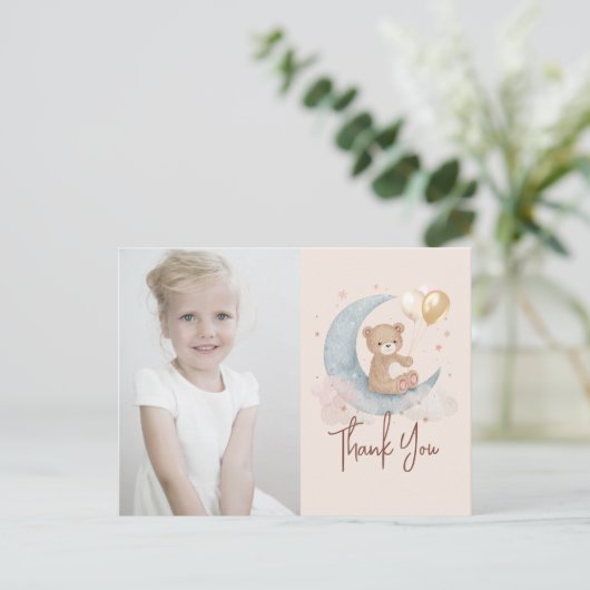 オーバーザムーンテディベア誕生日ありがとう ポストカード (スタンド正面)