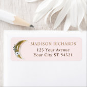 オーバーザムーンドリーミー金ゴールドボホピンク差出人住所 ラベル (インサイチュ)