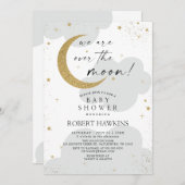 オーバーザムーンニュートラルベビーシャワー招待状 招待状 (正面/裏面)