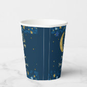 オーバーザムーンネイビーベイビーシャワー金ゴールドグリッター 紙コップ (右)
