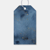 オーバーザムーンネイビー金ゴールド銀河系ベビーシャワー ギフトタグ (裏面)