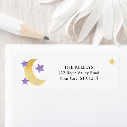 オーバーザムーンパープルスターズ差出人住所 ラベル (インサイチュ)