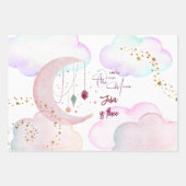 オーバーザムーンビューティフルパステル子供の誕生日 ラッピングペーパーシート (正面)