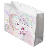 オーバーザムーンビューティフルパステル子供の誕生日 ラージペーパーバッグ (裏面アングル)