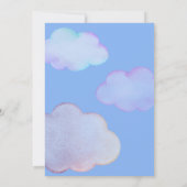 オーバーザムーンビューティフルパステル子供の誕生日 招待状 (裏面)