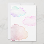 オーバーザムーンビューティフルパステル子供の誕生日 招待状 (裏面)