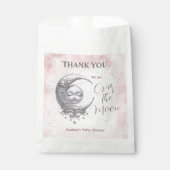 オーバーザムーンピンクの女の子の赤ちゃんシャワーの好意バッグ フェイバーバッグ (正面)