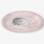 オーバーザムーンピンクガールベビーシャワー紙プレート ペーパープレート (アングル)