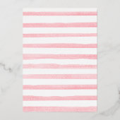 オーバーザムーンピンクフローラベビーシャワーバラ金ゴールド 箔招待状 (裏面)