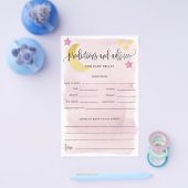 オーバーザムーンピンクベビー予測紙カード チラシ (シングル)