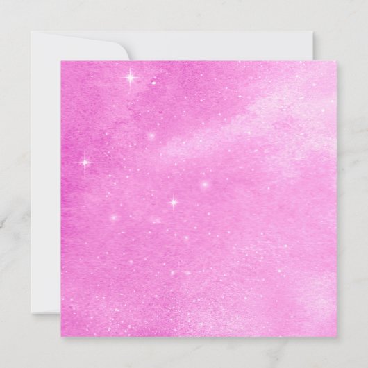 オーバーザムーンピンク金ゴールドベビーシャワー招待状 招待状 (裏面)