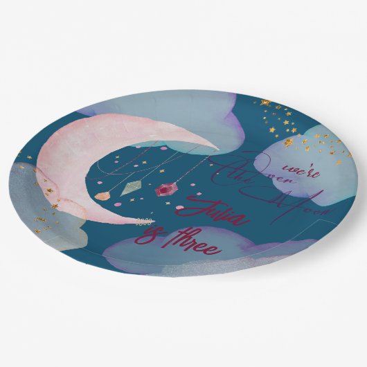 オーバーザムーンファンタジー子供の誕生日 ペーパープレート (アングル)
