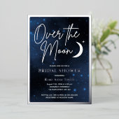 オーバーザムーンブライダルシャワー実在シルバー 箔招待状 (立ち正面)