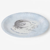 オーバーザムーンブルーボーイベビーシャワー紙プレート ペーパープレート (アングル)