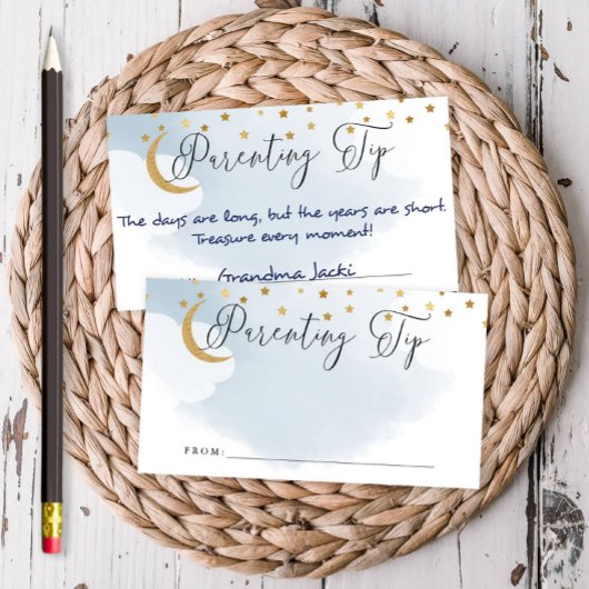オーバーザムーンブルー子育てティップジャーアドバイスカード エンクロージャーカード
