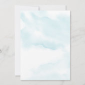 オーバーザムーンブルー金ゴールドボーイベビーシャワー招待状 招待状 (裏面)