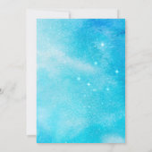 オーバーザムーンブルー&金ゴールドベビーシャワー招待状 招待状 (裏面)