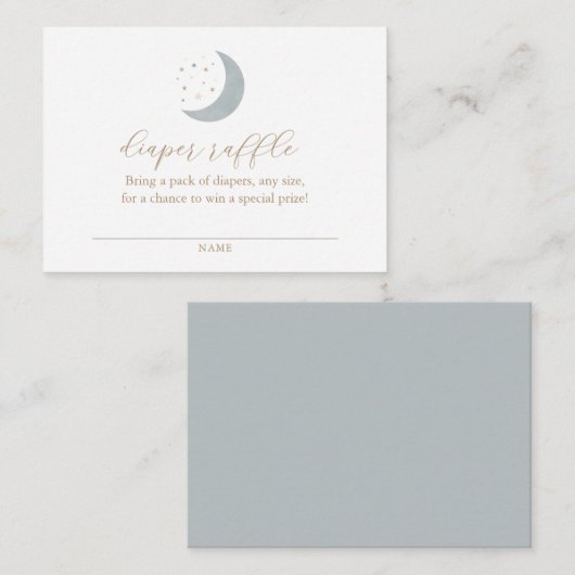 オーバーザムーンベビーシャワーおむつラッフルチケット エンクロージャーカード (正面/裏面)