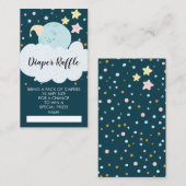 オーバーザムーンベビーシャワーおむつラッフルチケット エンクロージャーカード (正面/裏面)