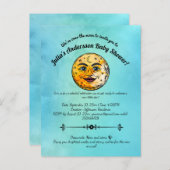 オーバーザムーンベビーシャワーお祝い インビテーションポストカード (正面/裏面)