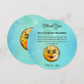 オーバーザムーンベビーシャワーお祝い サンキューカード (正面/裏面)