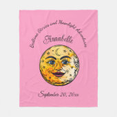 オーバーザムーンベビーシャワーお祝い フリースブランケット (正面)