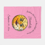 オーバーザムーンベビーシャワーお祝い フリースブランケット (正面(横))