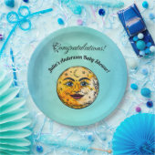 オーバーザムーンベビーシャワーお祝い ペーパープレート (パーティー)