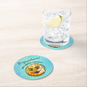 オーバーザムーンベビーシャワーお祝い ラウンドペーパーコースター (インサイチュ)