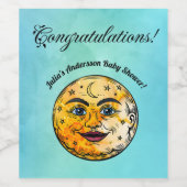 オーバーザムーンベビーシャワーお祝い ワインラベル (シングルラベル)