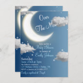 オーバーザムーンベビーシャワー招待状 招待状 (正面/裏面)