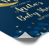 オーバーザムーンベビーシャワー金ゴールドグリッターへようこそ ポスター (角)