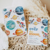 オーバーザムーン宇宙ベビーシャワー招待状 招待状