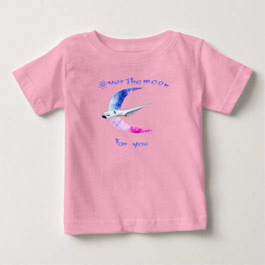 オーバーザムーン宇宙ベビーTシャツ ベビーTシャツ (正面)