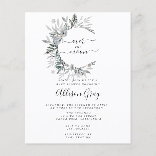 『オーバーザムーン・ベビー・シャワー』 予算チラシ| チラシ (正面)